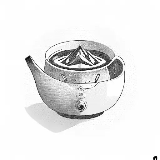 A Futuristic Tea Cup With Gaming Elements