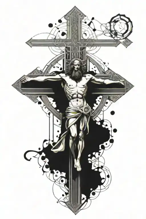 A Modern Interpretation Of The Jesus Cross Incorporating Elements Of Technology And Innovation