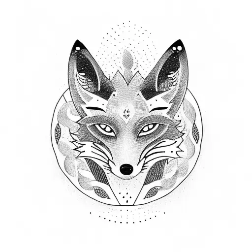 A Tattoo Of A Fox Surrounded By Snakes In A Ocean