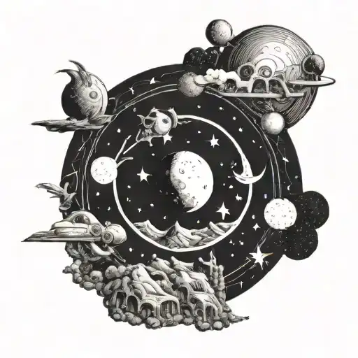 Incorporate Don Toliver's Album Cover Art Into A Celestial Themed Tattoo Design