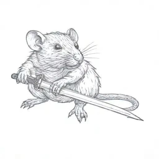 A Rat Holding A Sword