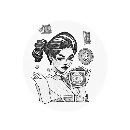 A Powerful Woman Holding A Stack Of Money