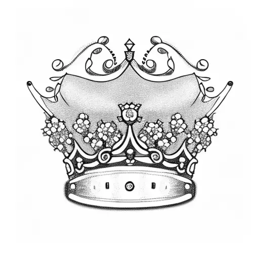 A Majestic Crown Surrounded By Delicate Baby's Breath Flowers