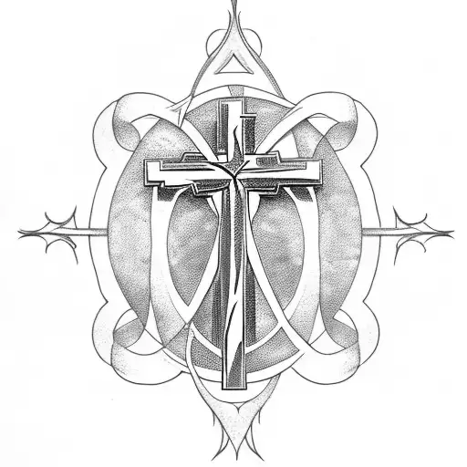 Christian Cross And Wings