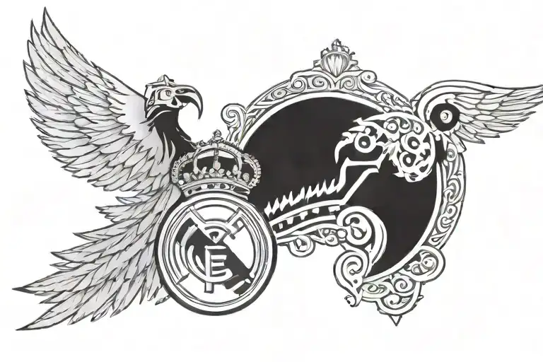 Real Madrid Logo With Wing Attached