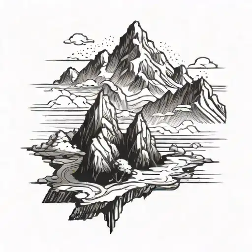 A Majestic Mountain Range With A Hidden Mobile Game Controller Integrated Into The Design