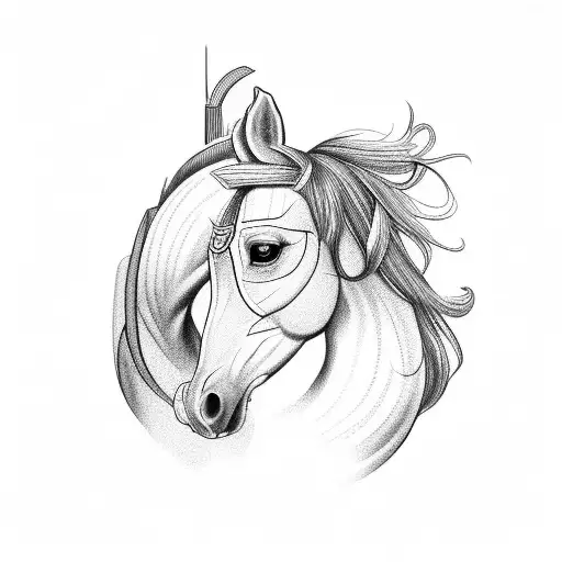 A Horse With A White 4 Pointed Diamond On The Forehead