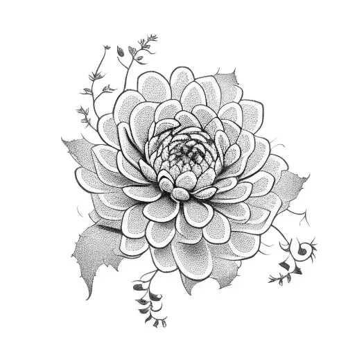 Vine Attached To A Chrysanthemum Flower