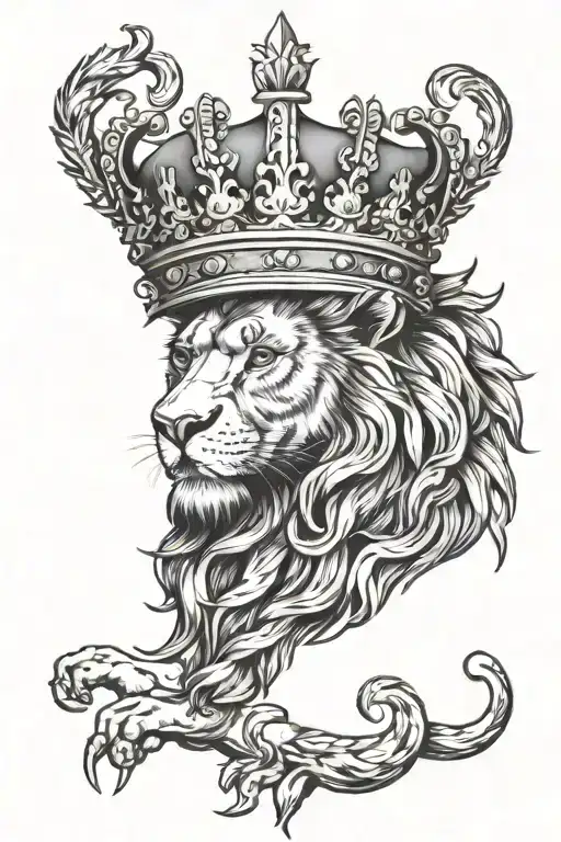 Lion With Crown Surrounded