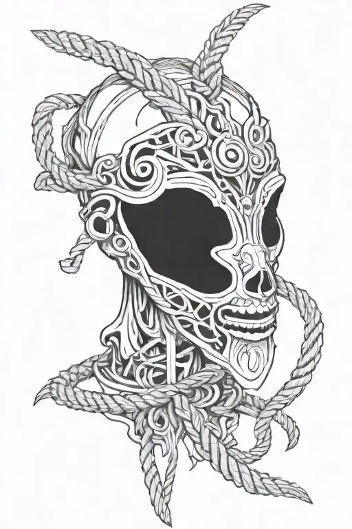 Incorporate Rope And Mask Into A Design Inspired By Heavy Metal Music