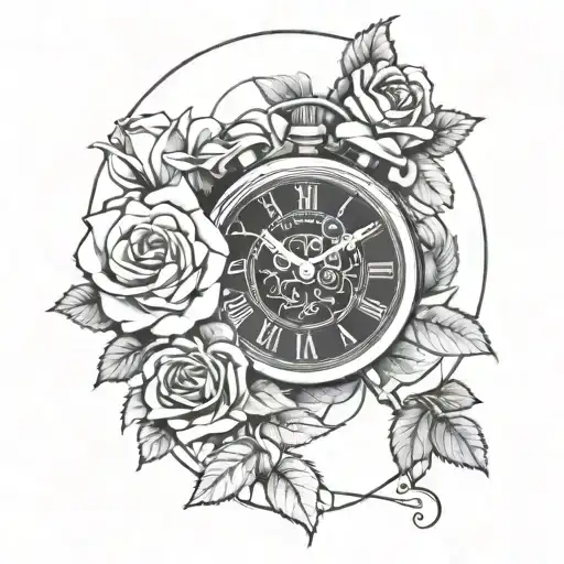 A Clock And Roses