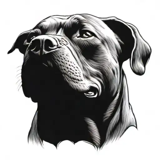 Pit Bull Growl Side View