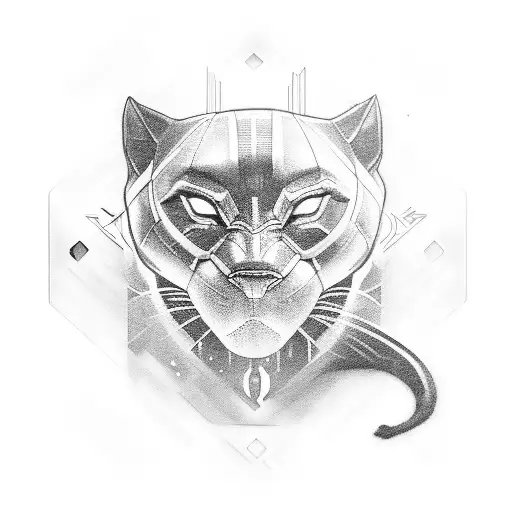 Black Panther Flow In To A Computer Cpu