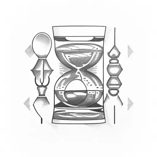 Hourglass With A Scale In The Background