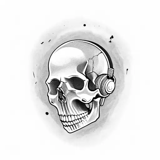 Skull Listening To Music