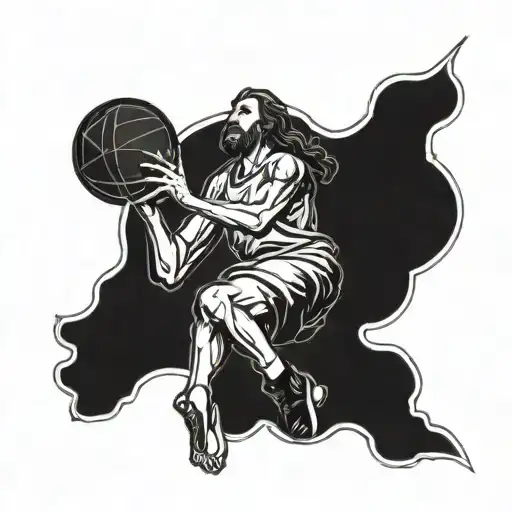 Jesus Christ Playing Basketball
