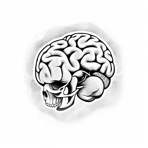 Brain With Heart And Skull