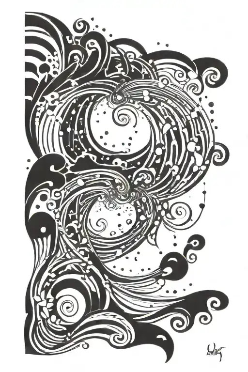 Abstract Wave Stardust Trailing Upwards