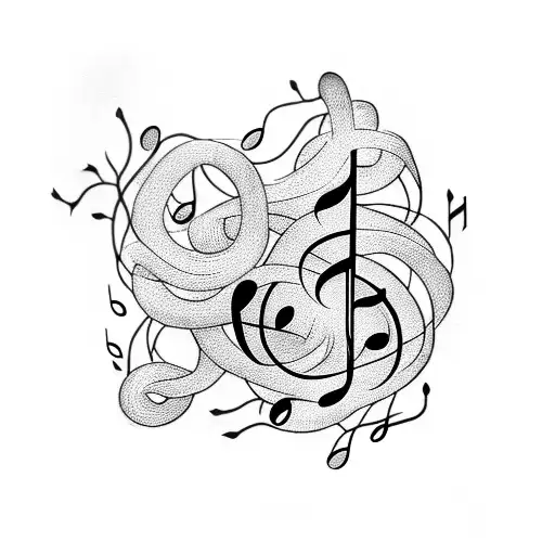 Music Notes Intertwined With Vines