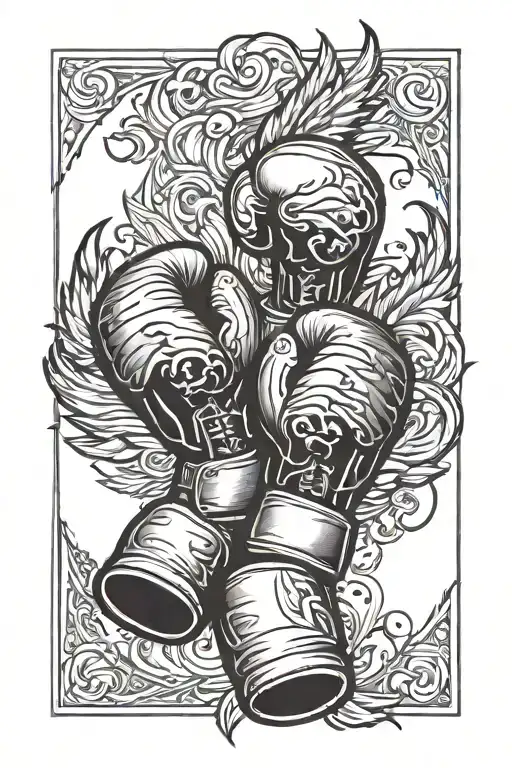 Boxing Gloves Phoenix Rising From The Ashes