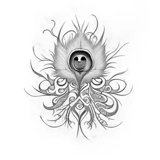 Neuron And Peacock Feathers