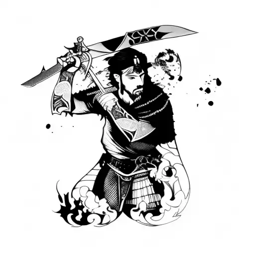 A Man Holding A Sword