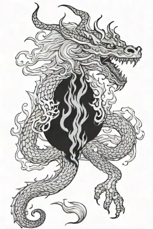 Dragon Made Of Flames