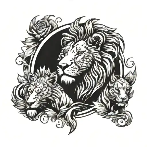 Lion And Cubs Face Only Live Once Weak A Fearless Phoenix Rising