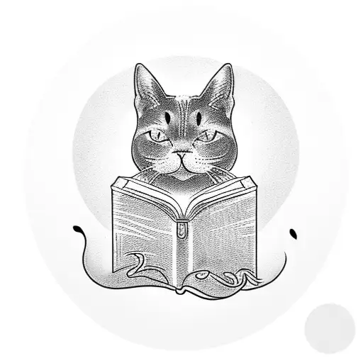 A Silhouette Of A Cat Reading A Book On A Tropical Beach