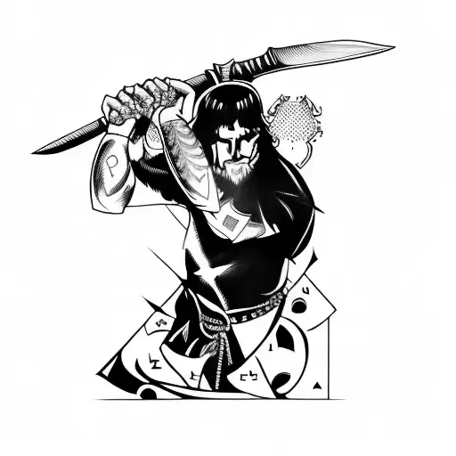 A Man Holding A Sword