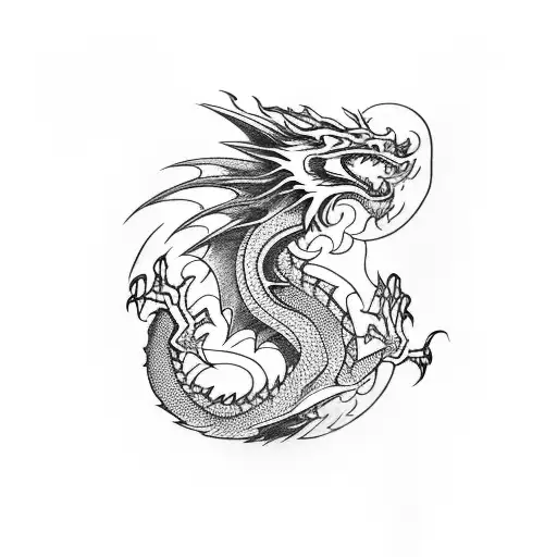 Dragon With The Number Nine