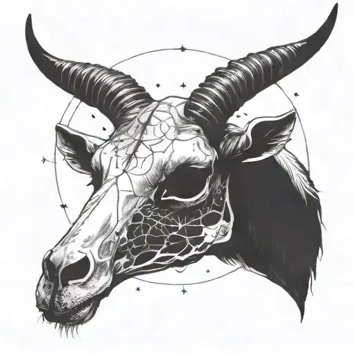 Incorporate A Goat Skull Into A Celestial Aries Constellation Design