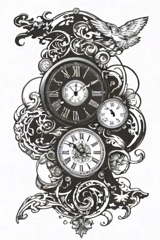 Clock With Clubbing Elements Intertwined In The Design