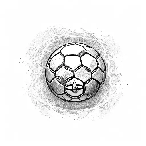Flaming Soccer Ball With The Botafogo Logo