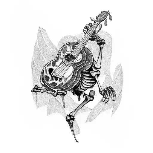 Skeleton Playing A Guitar