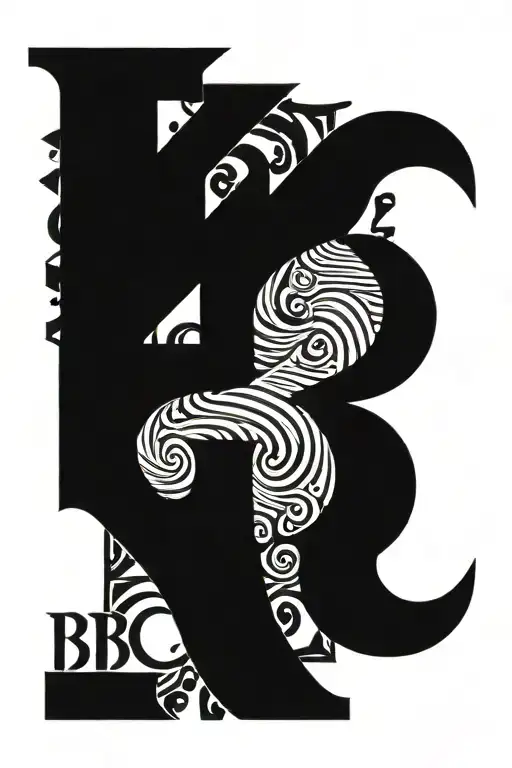 An Intricate Design Featuring Bold Black Lines Forming The Letters 'Bbc'
