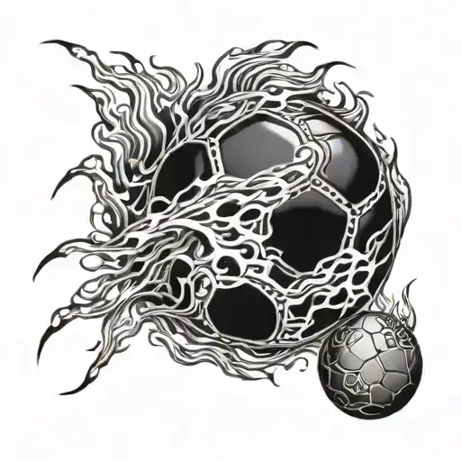 A Football Made Entirely Of Flames Shooting Itself