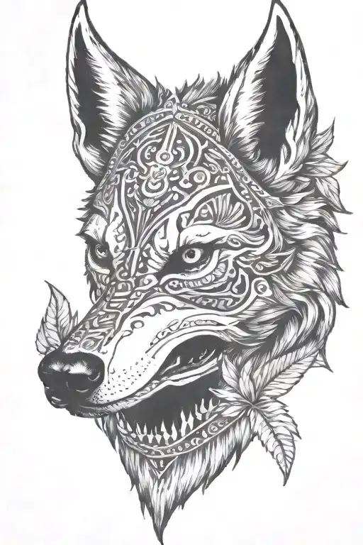 Aquarius Feathered Wolf Skull