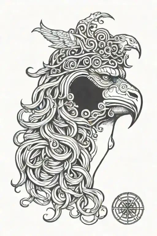 Medusa Head On Crow Body Shaped Like