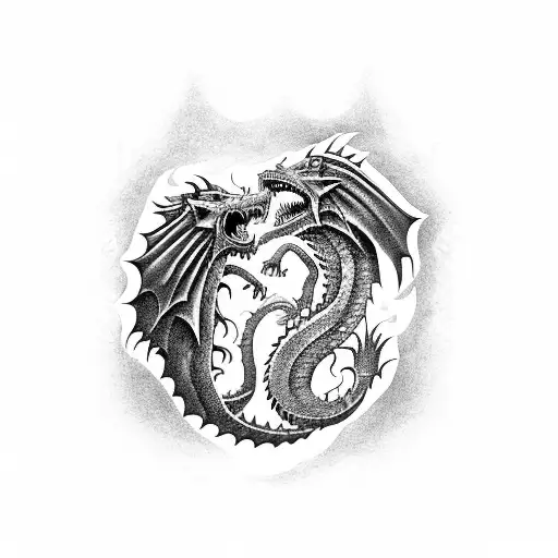 A Fierce Dragon Battling A Wolf In A Game Of Thrones Inspired Scene