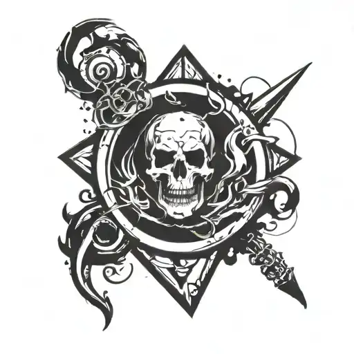 A Tattoo Design Combining Elements Of Art Therapy And Heavy Metal Music