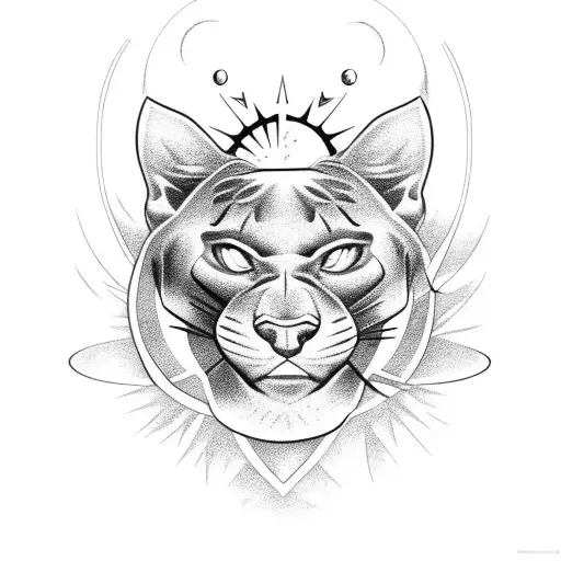 Panther With Sun And Roses