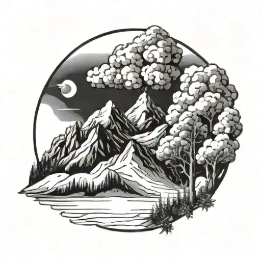 Smoke Flare In The Snow Covered Mountain Landscape