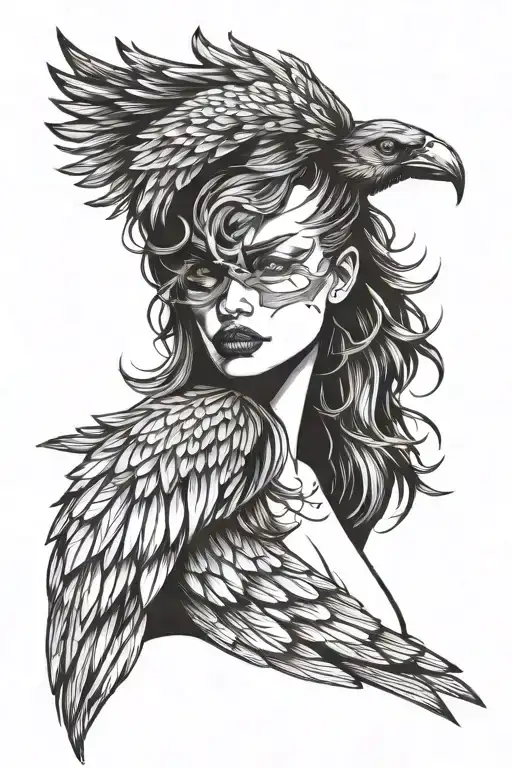 Sexy Woman Body With Crow Head