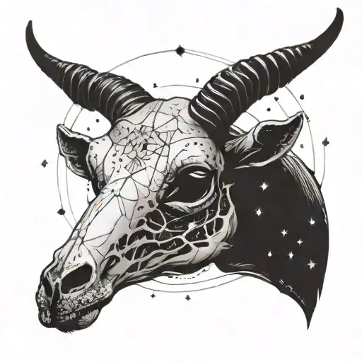 Incorporate A Goat Skull Into A Celestial Aries Constellation Design