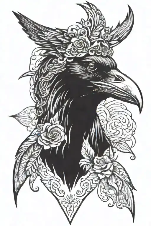 Crow Head On Womans Body