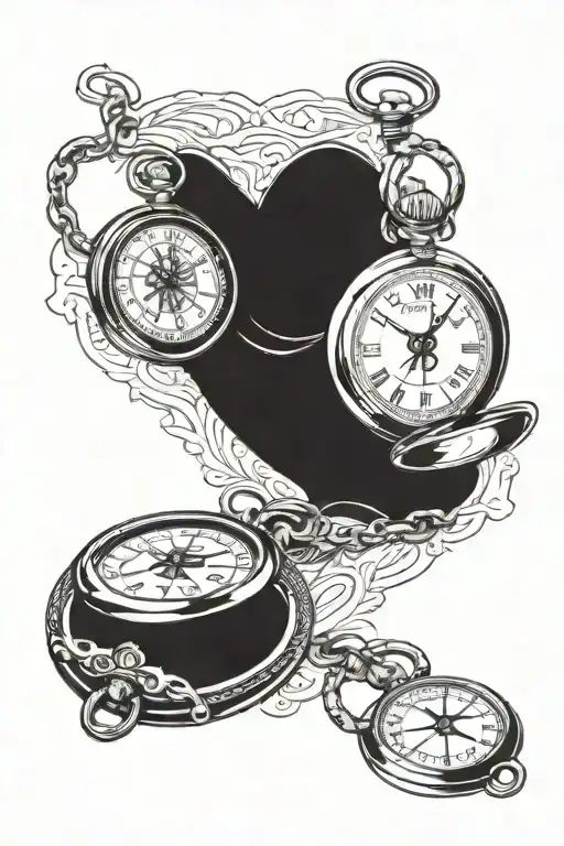 Pocket Watch And Compass