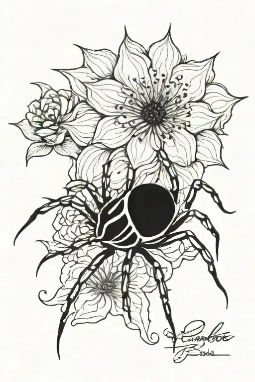 Flower And Spider