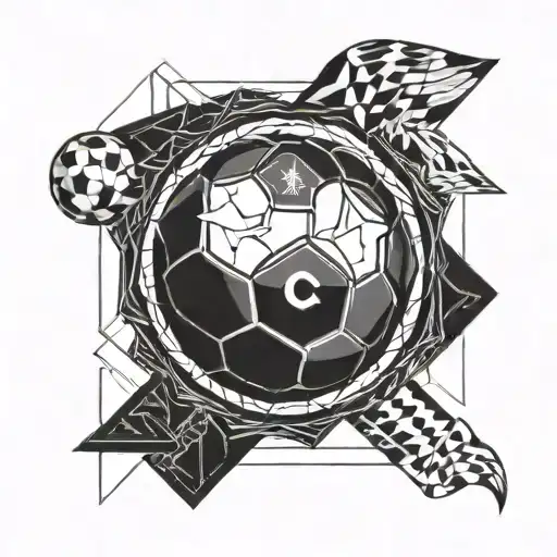 A Geometric Football Design Incorporating The Coventry City Football Club Logo
