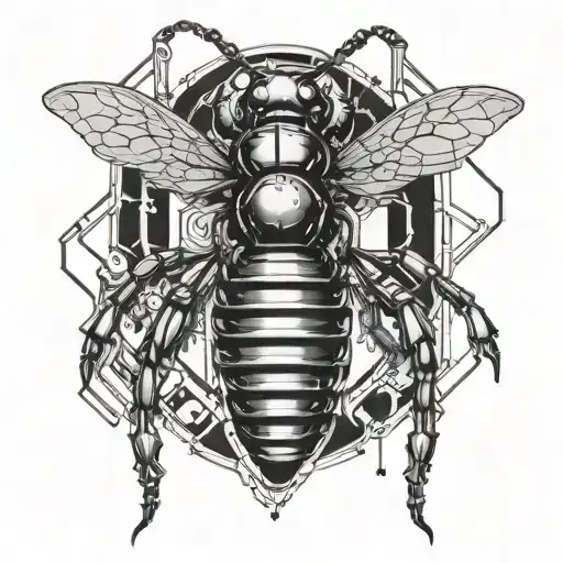 A Futuristic Biomechanical Bee Incorporating Tech Elements